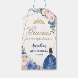 Etiqueta Para Presente Favor Da Quinceanera Flush Azul - Obrigado