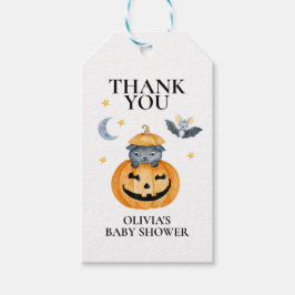 Etiqueta Para Presente Favor de Abóbora Jack-O-Lantern para Chá de Bebê d