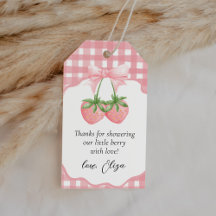 Favor de Agradecimento de Chá de Bebê Morango Doce