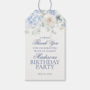 Etiqueta Para Presente Favor de Aniversário Botânico de Hortênsia Floral 