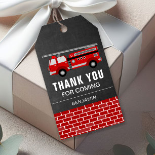 Etiqueta Para Presente Favor de Aniversário Caminhão de Bombeiros