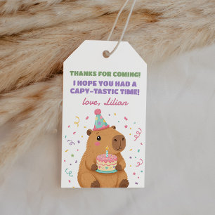 Etiqueta Para Presente Favor de Aniversário de Capivara Pastel Fofo Agrad