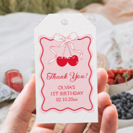 Etiqueta Para Presente Favor de Aniversário de Cereja