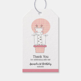 Etiqueta Para Presente Favor de Aniversário de Menina de Um Ano Girafa