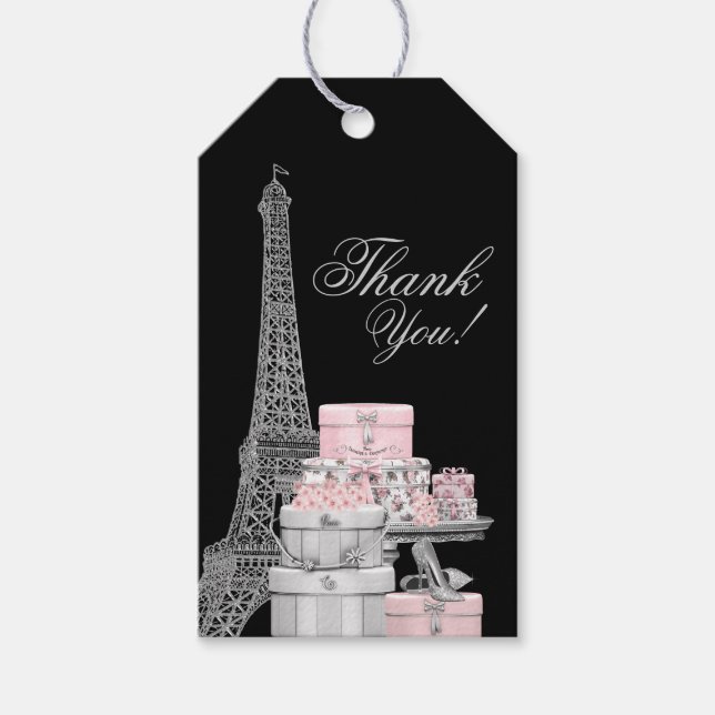 Etiqueta Para Presente Favor de Aniversário de Paris (Frente)