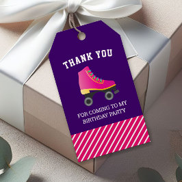 Etiqueta Para Presente Favor de aniversário de patinação sobre rodas rosa