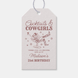 Etiqueta Para Presente Favor de Aniversário Rodeio Cowgirls Coquetéis Bor