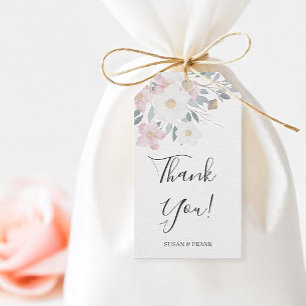 Etiqueta Para Presente Favor de Casamento Agradecido Blush Floral
