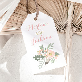 Etiqueta Para Presente Favor de casamento com monograma floral boêmio em