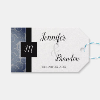 Etiqueta Para Presente Favor de Casamento com Redemoinhos Monogramados