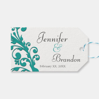 Etiqueta Para Presente Favor de casamento floral azul elegante