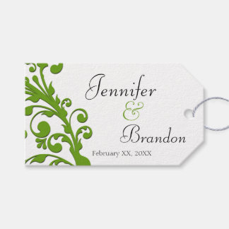 Etiqueta Para Presente Favor de casamento floral verde elegante