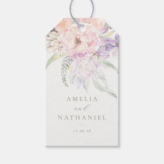 Etiqueta Para Presente Favor de casamento Jardim Pastel (Frente)