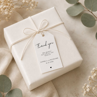 Etiqueta Para Presente Favor de Casamento Minimalista Elegante