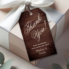 Etiqueta Para Presente Favor de casamento personalizado de madeira rústic