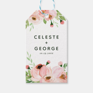 Etiqueta Para Presente Favor de casamento por terra floral rosa