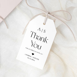 Etiqueta Para Presente Favor de casamento preto e branco com monograma Ag