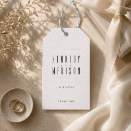 Etiqueta Para Presente Favor de casamento preto e branco minimalista mode
