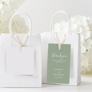 Etiqueta Para Presente Favor de casamento simples minimalista verde sálvi