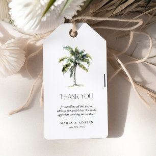 Etiqueta Para Presente Favor de Casamento Tropical Beach de Palm Tree mín