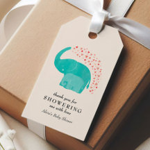 Favor de Chá de Bebê de Elefante Mãe e Filhote