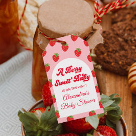 Etiqueta Para Presente Favor de Chá de Bebê de Morango