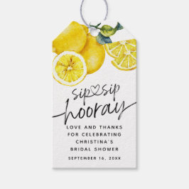 Etiqueta Para Presente Favor de Chá de Noiva Lemons Sip Sip Hooray