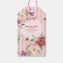Etiqueta Para Presente Favor de chá de panela com laço Coquette floral vi