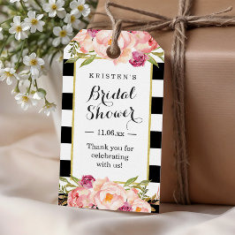 Etiqueta Para Presente Favor de Chuveiro de Noiva com Decoração Floral de