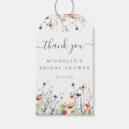 Etiqueta Para Presente Favor de Chuveiro de Noiva Flor Silvestre Vibrante