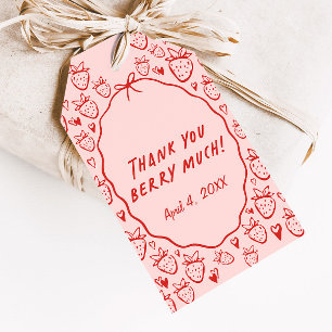 Etiqueta Para Presente Favor de Coquete Whimsical Strawberry