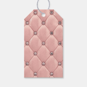 Etiqueta Para Presente Favor De Couro Metálico Linear Cor-De-Rosa Elegan