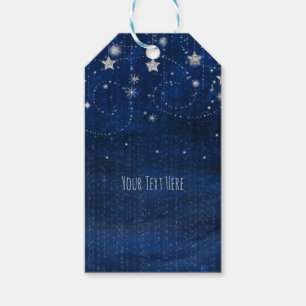 Etiqueta Para Presente Favor de Festa Celestial Estelar Azul Brilhante e