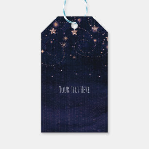 Etiqueta Para Presente Favor de festa celestial estelar roxo e dourado