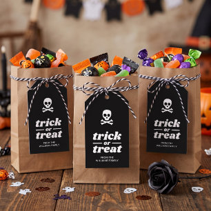 Etiqueta Para Presente Favor de festa de doces ou travessuras com caveira