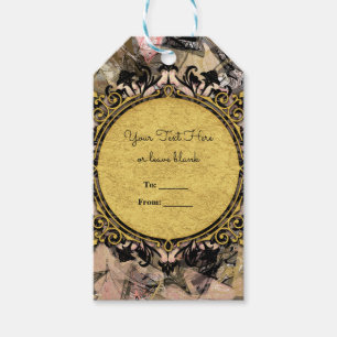 Etiqueta Para Presente Favor de Festa Glamour Rosa Preto e Dourado com Re