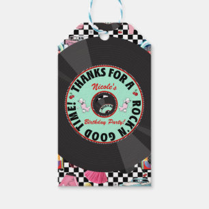 Etiqueta Para Presente Favor de festa temática Retro Checker 50's