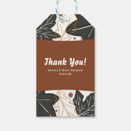 Etiqueta Para Presente Favor de Folhas e Bolotas do Outono Caprichoso