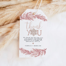 Etiqueta Para Presente Favor de Natal RORY Blush Winter Pine Floco de Nev