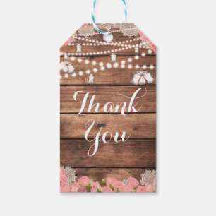 Etiqueta Para Presente Favor de Noiva Elegante Rosa Pink com Renda de Mad