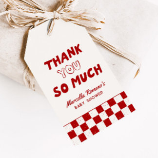 Etiqueta Para Presente Favor de Pizza Vermelha Italiana Slice Slice Baby