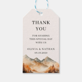 Etiqueta Para Presente Favor do Casamento da Montanha Fall