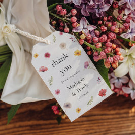 Etiqueta Para Presente Favor do Casamento de Flor Selvagem Obrigado