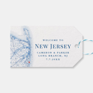 Etiqueta Para Presente Favor do Casamento Elegante do Mapa de Nova Jersey