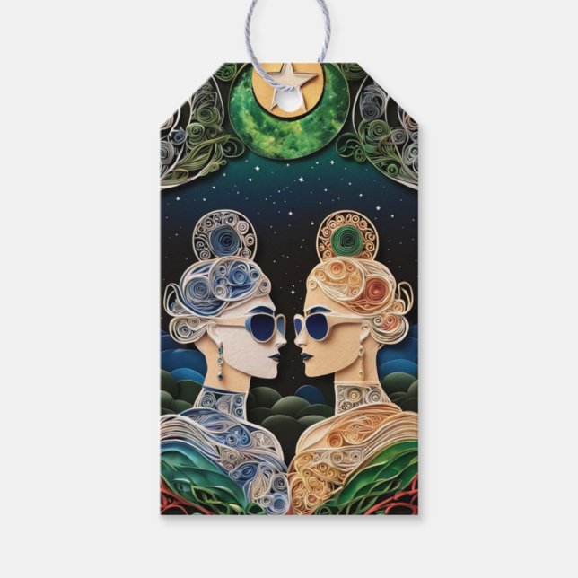 Etiqueta Para Presente Favor do Casamento Lésbico (Frente)