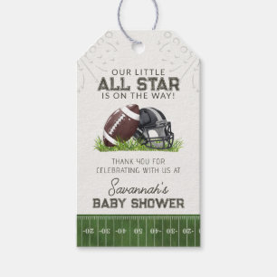 Etiqueta Para Presente Favor do Chá de fraldas AllStar Touchdow de futebo