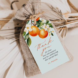 Etiqueta Para Presente Favor do Chá de fraldas da Clementina Laranja Pequ