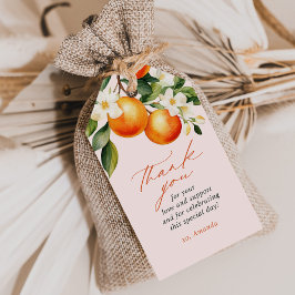 Etiqueta Para Presente Favor do Chá de fraldas da Clementina Laranja Pequ