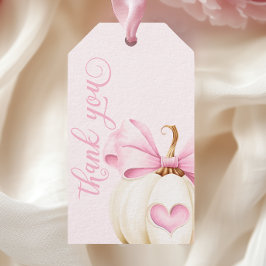 Etiqueta Para Presente Favor do Chá de fraldas de Abóbora Rosa