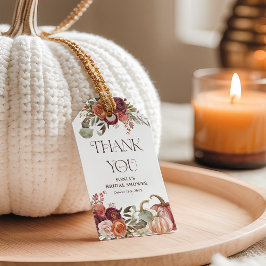 Etiqueta Para Presente Favor do Chá de panela de Abóbora de Autumn Blooms